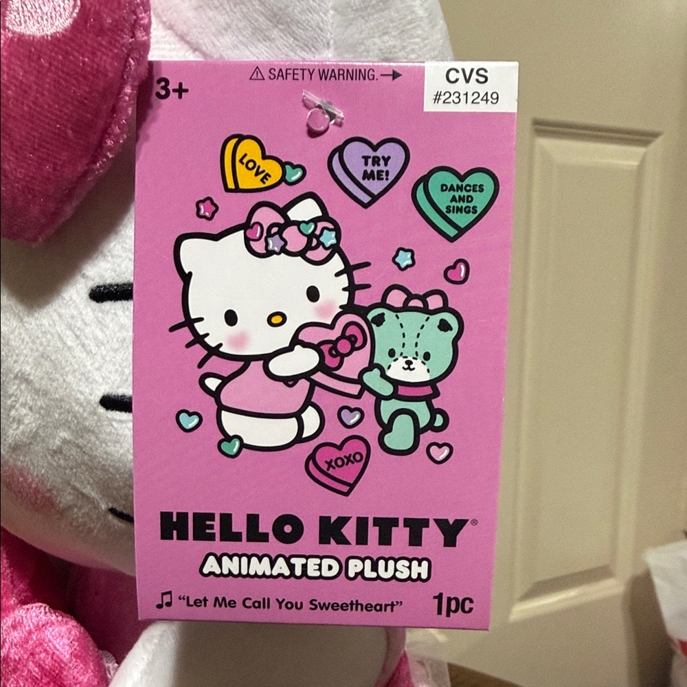 Hello Kitty Plush with Pink Bow and Heart - Picture 3 of 4
